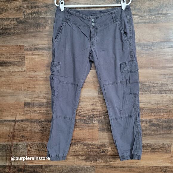 Prana Cargo Joggers 6 Low Rise Rip Stop Blue Gray Stretch Preppy Gorpcore - Picture 1 of 12